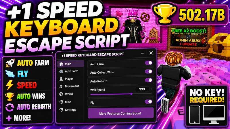 +1 Speed Keyboard Escape Script - Auto Farm