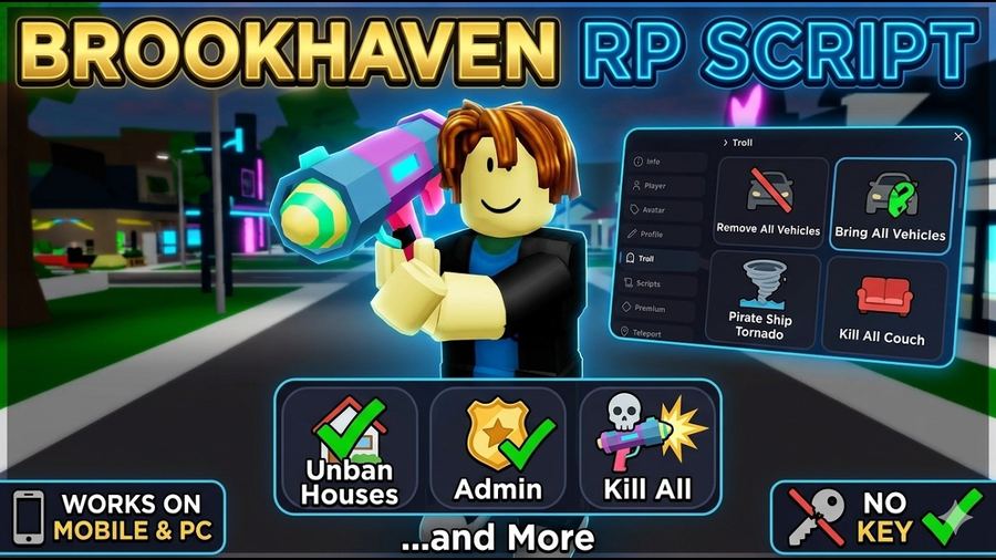 Brookhaven RP Script, Kill All, Unban Houses, and More