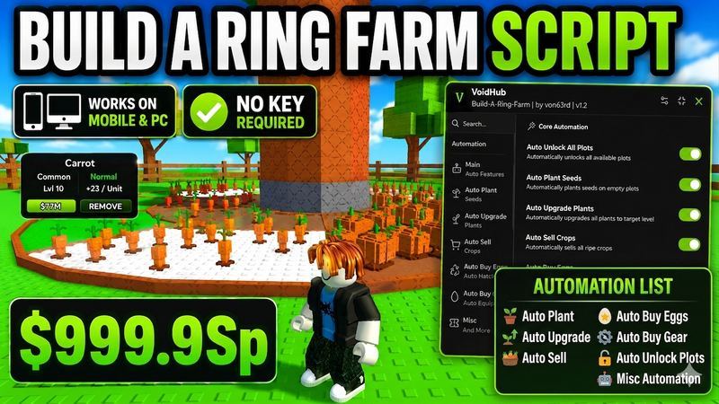 Build A Ring Farm Script No Key - Mobile & PC