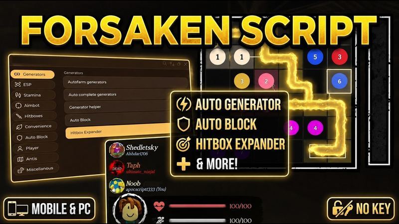 Forsaken Script, Auto Generator, Auto Block, Mobile & PC
