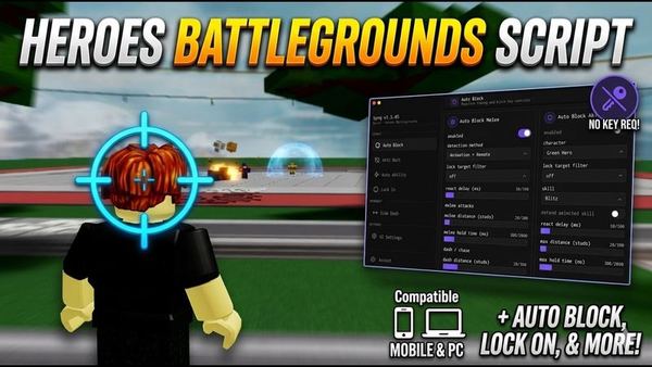 Heroes Battlegrounds Script, Auto Block, Lock On, Mobile