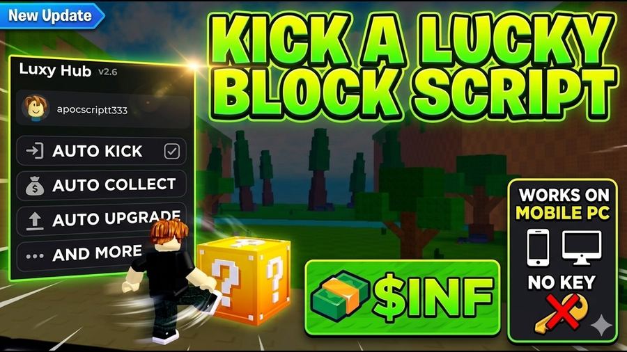 Kick A Lucky Block Script Luxy Hub