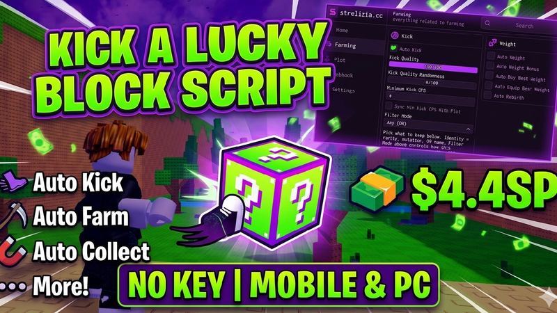 Kick A Lucky Block Script - Strelizia Hub - Auto Farm