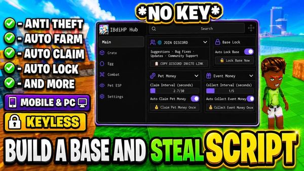 [NEW] BUILD A BASE AND STEAL SCRIPT (NO KEY!!) - Auto Farm