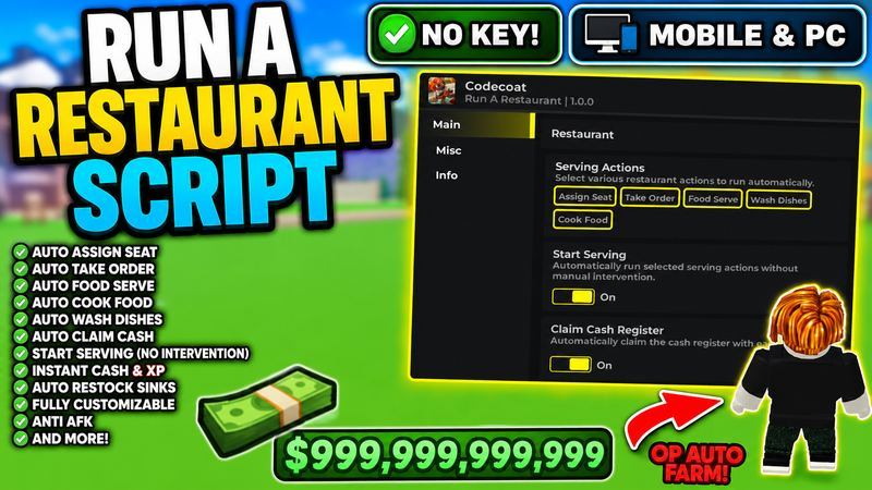 Run A Restaurant Script - Auto Farm, Auto Cook & More!