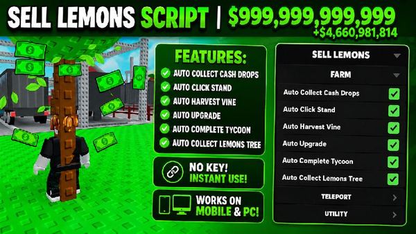 Sell Lemons Script Hub - Auto Collect, Auto Farm